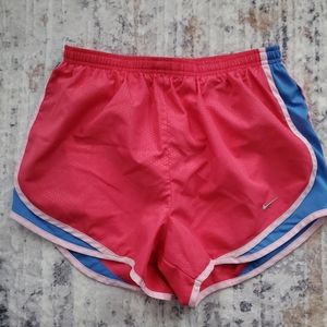 NIKE Women's Pink and blue Dri-Fit Tempo workout running shorts Like New